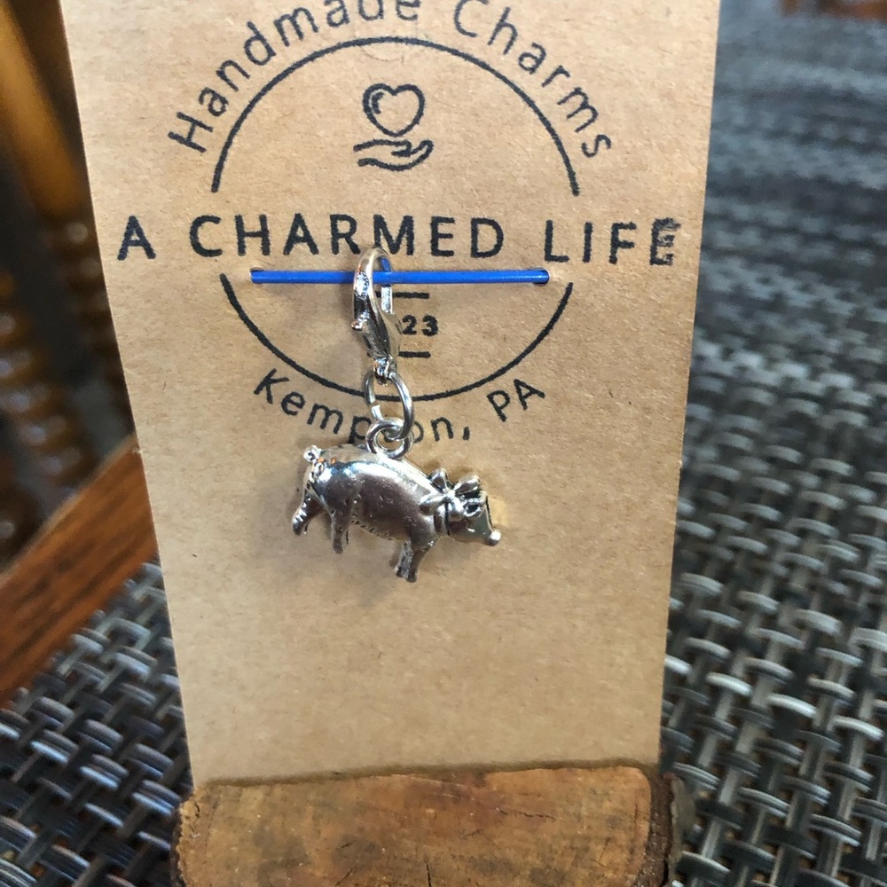Silver 🐷 Pig on a Miniature Lobster Clasp. NWT, Handmade by A Charmed Life
